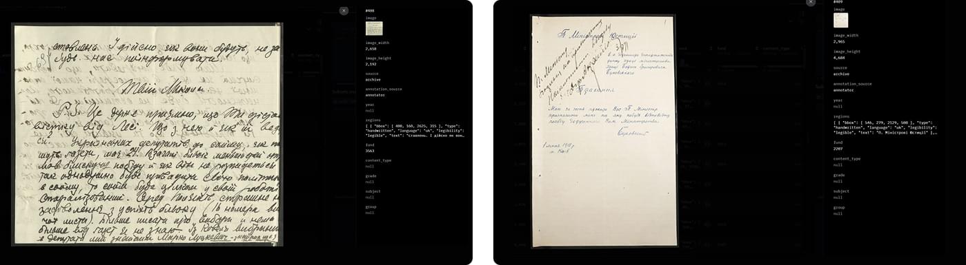 Archival letters spanning more than 100 years annotated for the RUKOPYS dataset